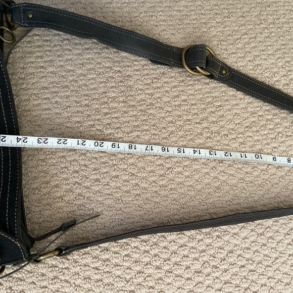 Fossil Genuine Leather & Canvas Black Crossbody Bag VGC - Picture 16 of 16